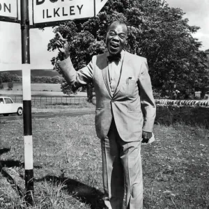 Louis Armstrong Print by a Yorkshire Signpost, 1968 Louis Armstrong Print by a Yorkshire Signpost, 1968