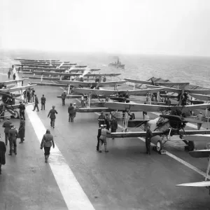 Print of the Flight Deck of HMS Courageous, June 1921 Print of the Flight Deck of HMS Courageous, June 1921