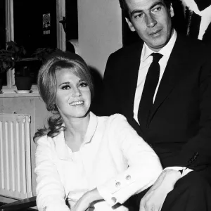 Jane Fonda and Roger Vadim Print 1960s Jane Fonda and Roger Vadim Print 1960s