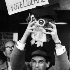 Jeremy Thorpe with Stuffed Toy, March 1976 Print