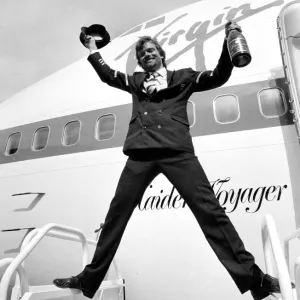 Richard Branson Celebrates Virgin Atlantic Inaugural Flight Print 1984 Richard Branson Celebrates Virgin Atlantic Inaugural Flight Print 1984