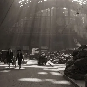 Sunlight at St. Pancras Station Print, London 1940s Sunlight at St. Pancras Station Print, London 1940s