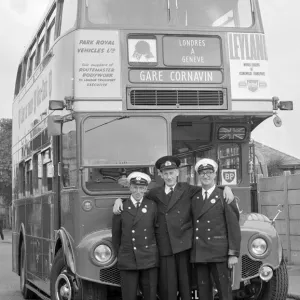 A London Transport Routemaster Bus at Chiswick Garage Print A London Transport Routemaster Bus at Chiswick Garage Print