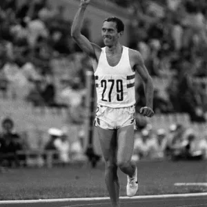 Steve Ovett GBR Celebrates 800m Gold in Moscow Print Steve Ovett GBR Celebrates 800m Gold in Moscow Print