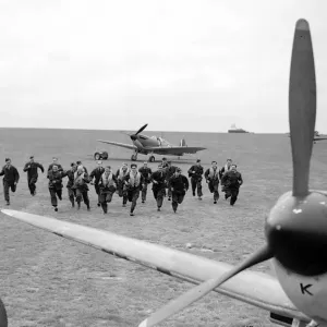 RAF Pilots Scramble, Battle of Britain Print 1940 RAF Pilots Scramble, Battle of Britain Print 1940