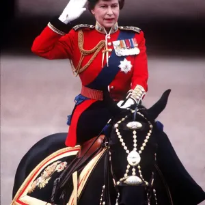 The Queen Trooping The Colour Print, June 1984 The Queen Trooping The Colour Print, June 1984