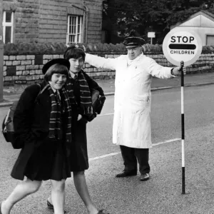 Road Safety Print - 1965 Cardiff Lollipop Man Road Safety Print - 1965 Cardiff Lollipop Man
