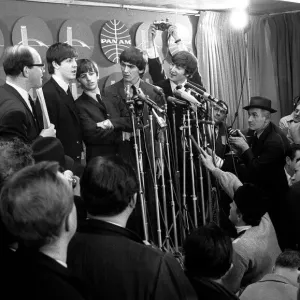 The Beatles at 1964 US Press Conference Print