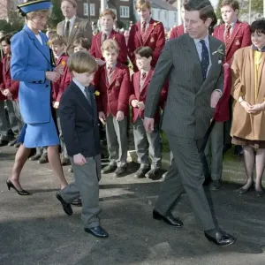 Prince Charles, Princess Diana and Prince William in Cardiff Print 1st March 1991 Prince Charles, Princess Diana and Prince William in Cardiff Print 1st March 1991