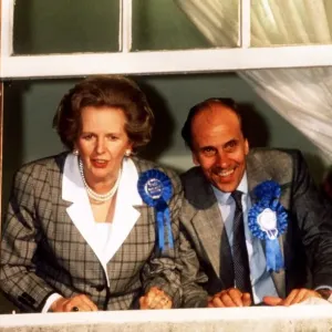 Norman Tebbit and Margaret Thatcher 1987 Election Victory Print Norman Tebbit and Margaret Thatcher 1987 Election Victory Print