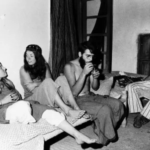 Hippies in Hotel Room Print, Kabul 1970s Hippies in Hotel Room Print, Kabul 1970s