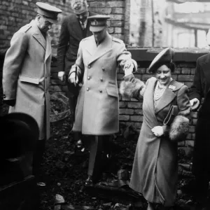 King George VI and Queen Elizabeth Visit Bomb Damaged London Print King George VI and Queen Elizabeth Visit Bomb Damaged London Print