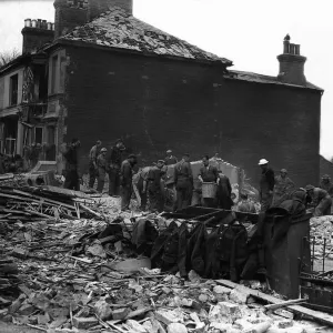 WW2 Bomb Damage in Ashford, Kent Print - 24th March 1943 WW2 Bomb Damage in Ashford, Kent Print - 24th March 1943