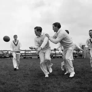 Essex Cricket Team Rugby Training Print 1963 Essex Cricket Team Rugby Training Print 1963