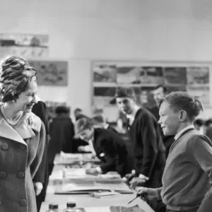 The Queen Visits Manchester School Children Print 1965 The Queen Visits Manchester School Children Print 1965