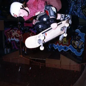 Paul Robson de Sunderland en skateboard au Oval à Washington le 5 septembre.