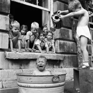 Little Georgina's Bath Time Print, August 1953
