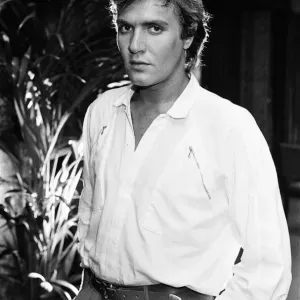 Simon Le Bon, chanteur principal du groupe de musique Duran Duran, 20 juillet 1983. Simon Le Bon, chanteur principal du groupe de musique Duran Duran, 20 juillet 1983.