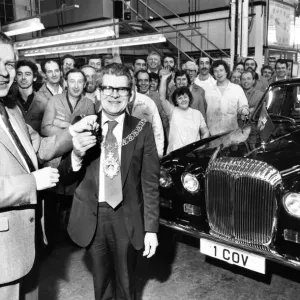 John Egan with Lord Mayor at Jaguar Plant Print 1983 John Egan with Lord Mayor at Jaguar Plant Print 1983