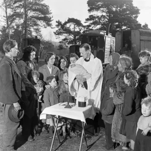 The Vicar's Baptism in the Gipsy Camp Print, 27th April 1955