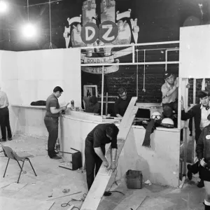 Working on the Double Zero Club Bar Print, 16th October 1968 Working on the Double Zero Club Bar Print, 16th October 1968
