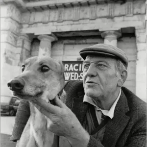 Greyhound Trainer with No Stranger, Derby Stadium 1988 Print Greyhound Trainer with No Stranger, Derby Stadium 1988 Print