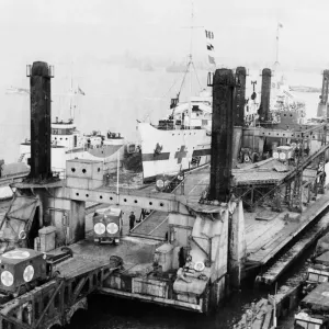 Prefabricated Ports: LST Spud Pierhead Assembly, October 23, 1944 Print Prefabricated Ports: LST Spud Pierhead Assembly, October 23, 1944 Print