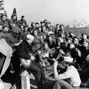 British Boys on American Ships, D-Day Voyage Print 8th June 1944 British Boys on American Ships, D-Day Voyage Print 8th June 1944