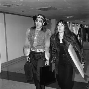 Elton John at Heathrow Airport Print, 11th September 1974 Elton John at Heathrow Airport Print, 11th September 1974