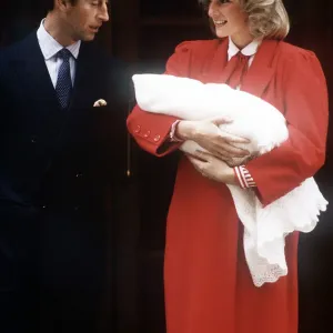 Princess Diana and Prince Charles with Newborn Son, Print 1984 Princess Diana and Prince Charles with Newborn Son, Print 1984