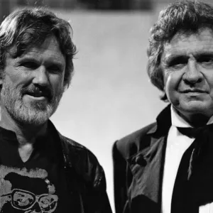 Kris Kristofferson and Johnny Cash on Wogan Print 1987 Kris Kristofferson and Johnny Cash on Wogan Print 1987
