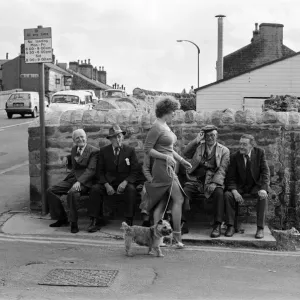 Old Boys Watch Girls Go By Print, Keighley Road Silsden Scene Old Boys Watch Girls Go By Print, Keighley Road Silsden Scene