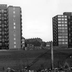 Print of The Wingate Towers flats from Liverpool Road, Huyton Print of The Wingate Towers flats from Liverpool Road, Huyton