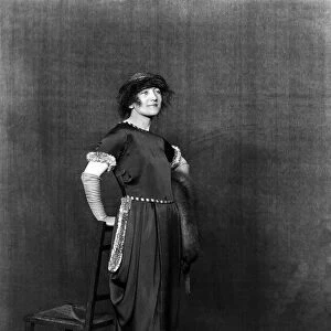 Miss Hilda Lewis, Britains best dressed woman, seen here modelling a dress trimmed