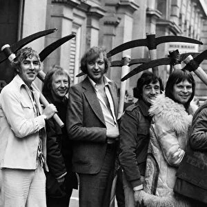 Monty Pythons Flying Circus cast outside Her Majestys Theatre London 1976