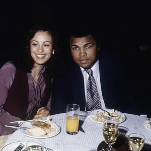 Muhammad Ali and second wife Veronica at a Gala in London. 4th June 1979