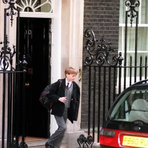 Nicky Blair son of Tony Blair PM leaves 10 Downing Street for school