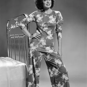 Nightwear Fashion Feature, Kathy McKinnon, Model wearing Stretch Polyester and cotton set