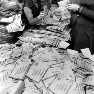 Office Girls count the results of the Record Referendum, over 45