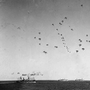 Operation Pedestal. The sky is filled with anti-aircraft shells as the convoy steams