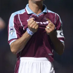 Paolo Di Canio Nov 1999 celebrates scoring during the match between West Ham United v