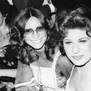 Pat Phoenix Actress with Diane Keen at Stringfellows night club August 1980