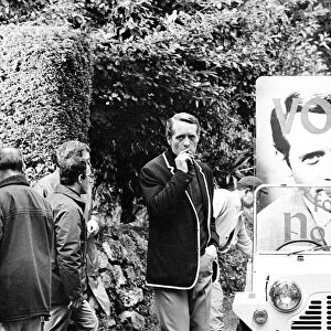 Patrick McGoohan on location in Wales filming the television series The Prisoner