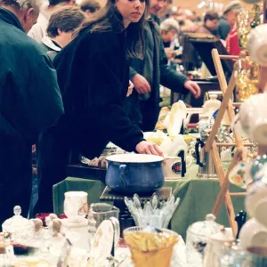 People trying to find a bargain at this antiques fair at Gateshead Leisure Centre in