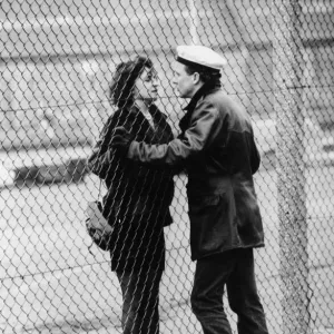 Peter Firth and Alexandra Pigg seen here filming a scene for the film Letter to Brezhnev