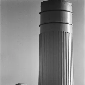 Pink Floyd Inflatable Flying Pig at Battersea Power Station in London during filming of