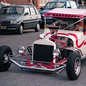 Pink and White Custom Car Model T Ford (T Bucket)