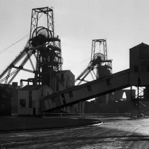 The pithead and winding gear at Coventry Colliery at Keresley 31st January 1974