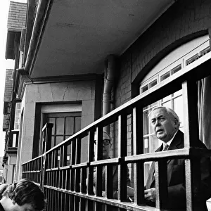 Prime Minister, Harold Wilson opens the converted Eldon Grove flats, Liverpool