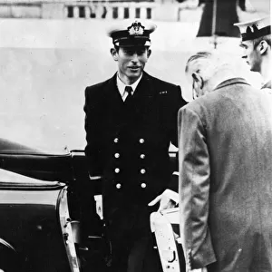 Prince Charles, The Prince of Wales officially joined the Royal Navy - seen being greeted